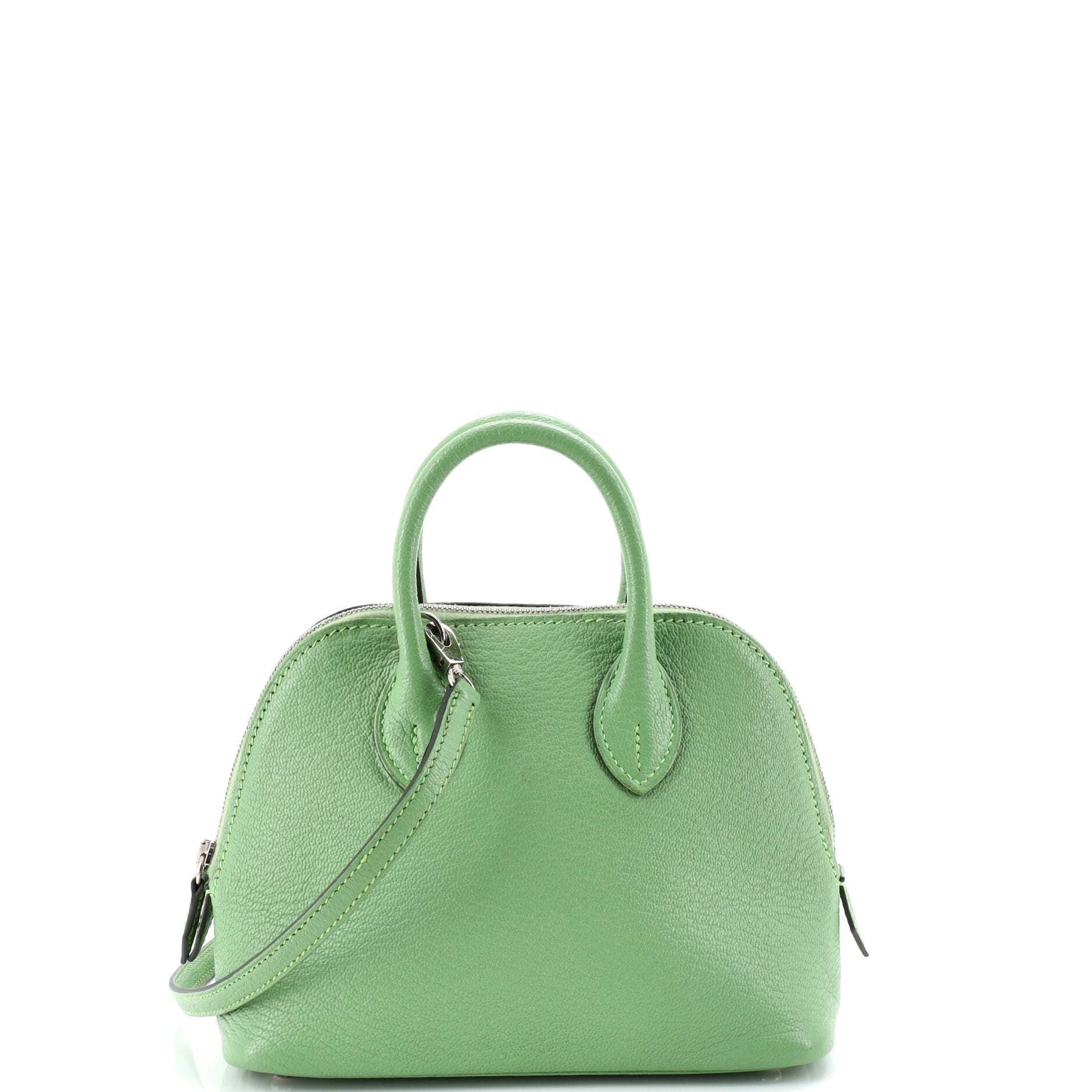 Pre-Owned Hermes Bolide 1923 Bag Chevre Mysore Mini, Main, color, Vert Criquet
