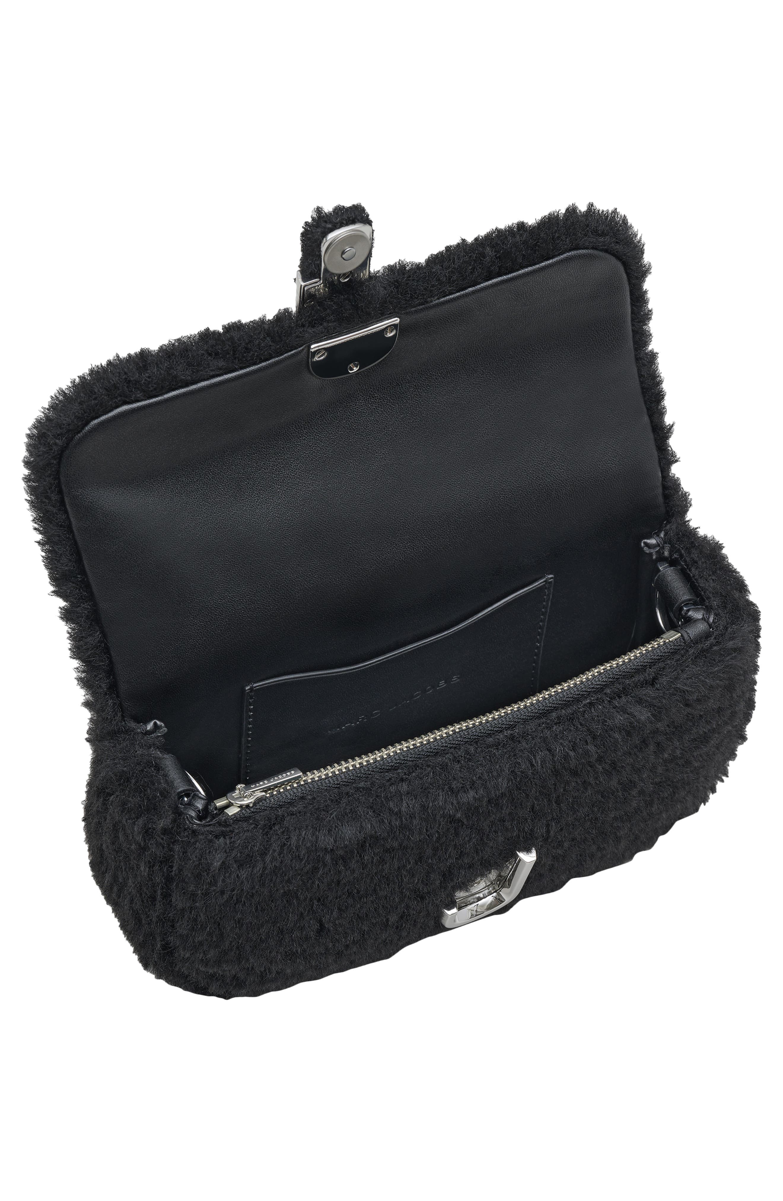 Marc Jacobs Mini The Teddy J Marc Faux Fur Shoulder Bag, Alternate, color, 