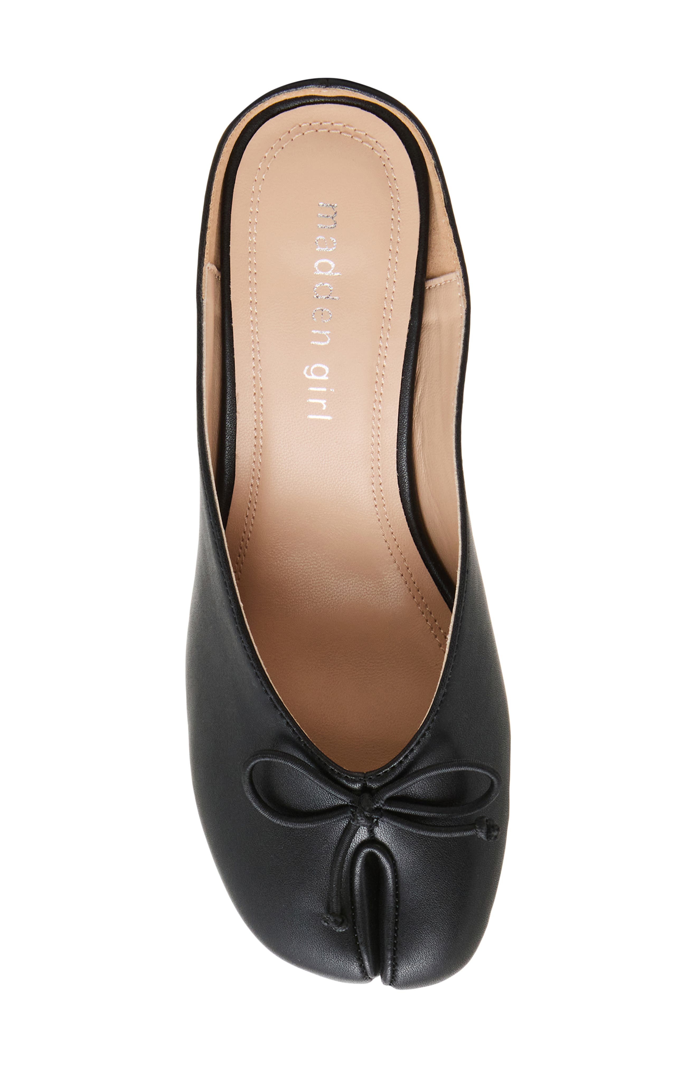Chrome Faux Leather Split Toe Mule, Alternate, color, BLACK PARIS