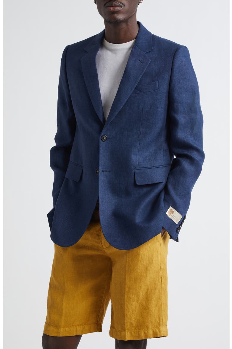 Memphis Linen Blazer, Main, color, U501 BLU