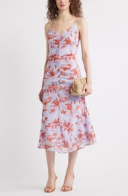 Chelsea28 Gathered V-Neck Midi Dress