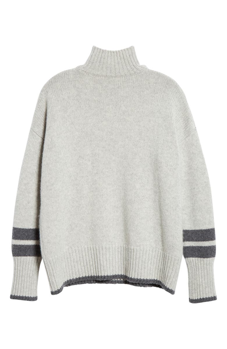 La Ligne Kingsley Stripe Detail Wool & Cashmere Turtleneck Sweater, Alternate, color,