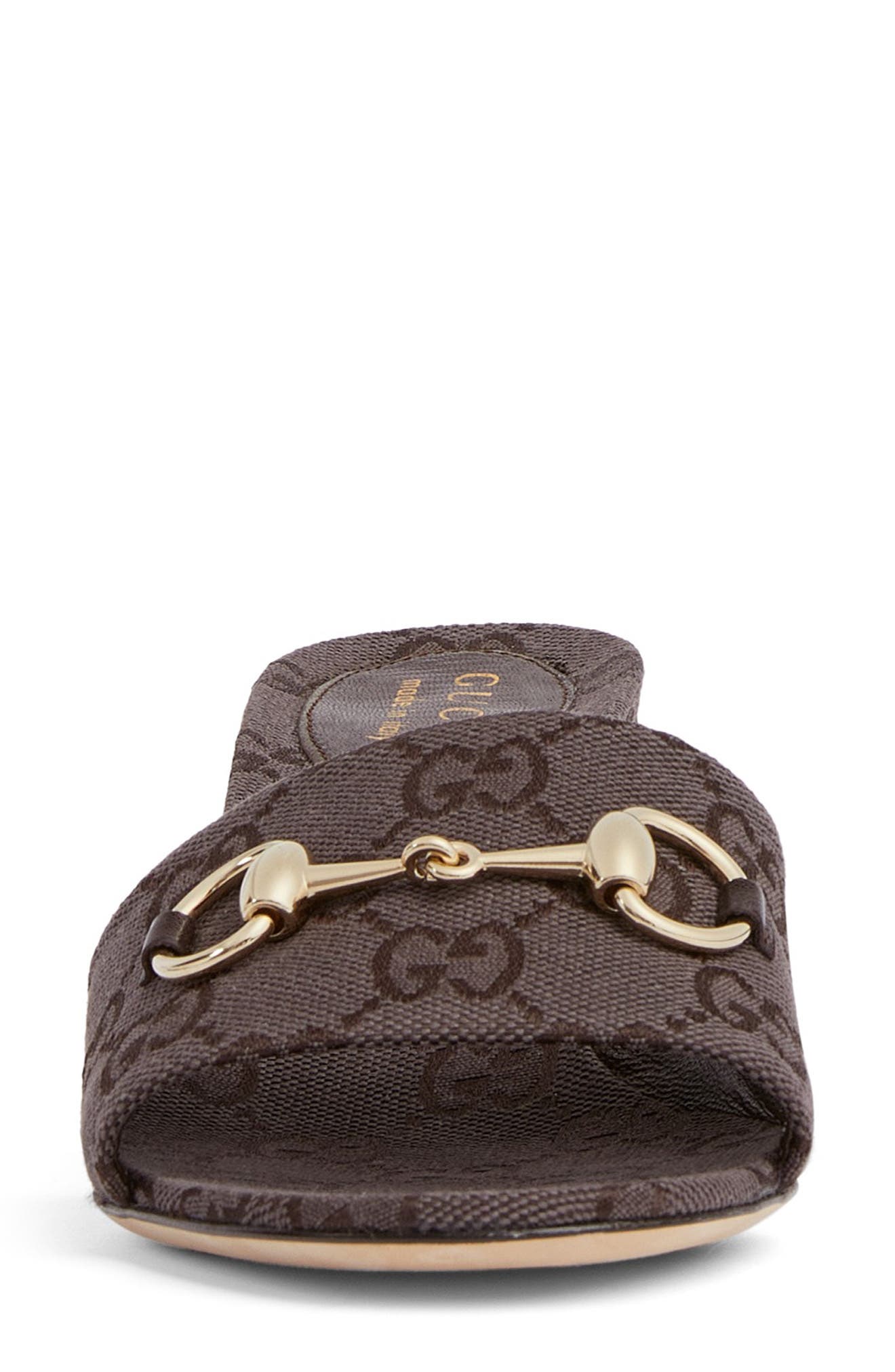 Gucci Siaga Horsebit Slide Sandal, Alternate, color, Brown