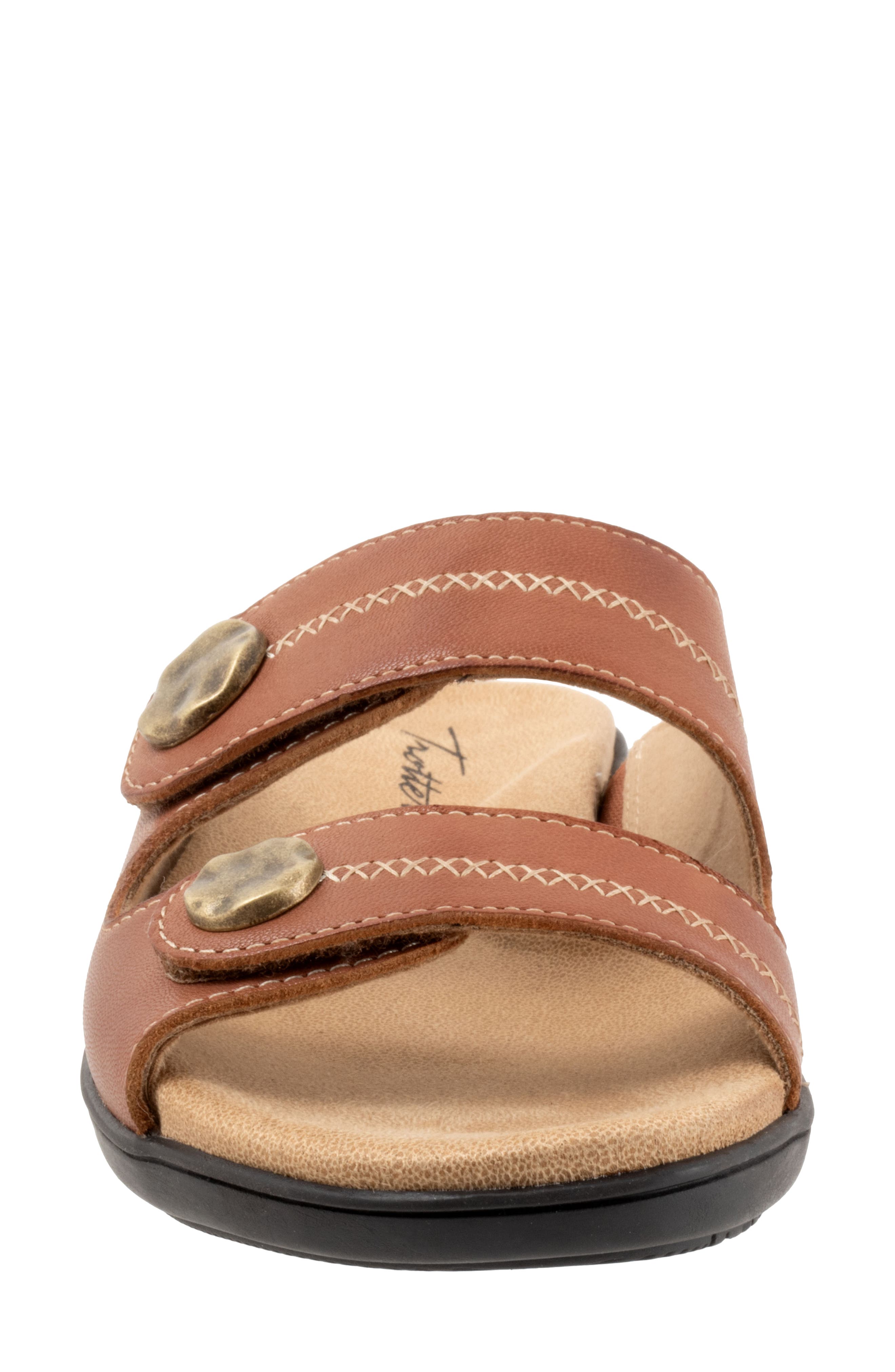 Ruthie Stitch Slide Sandal, Alternate, color, LUGGAGE