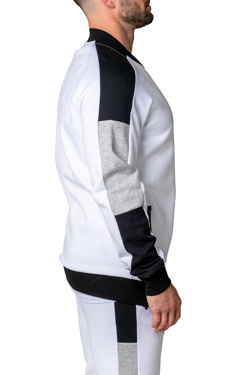 Maceoo Legendary Stretch Cotton Zip-Up Jacket, Alternate, color, White
