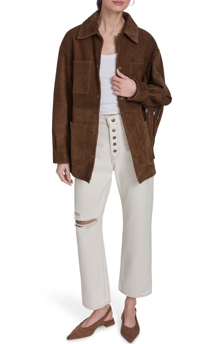 Levi's Fringe Suede Jacket, Alternate, color, Maple