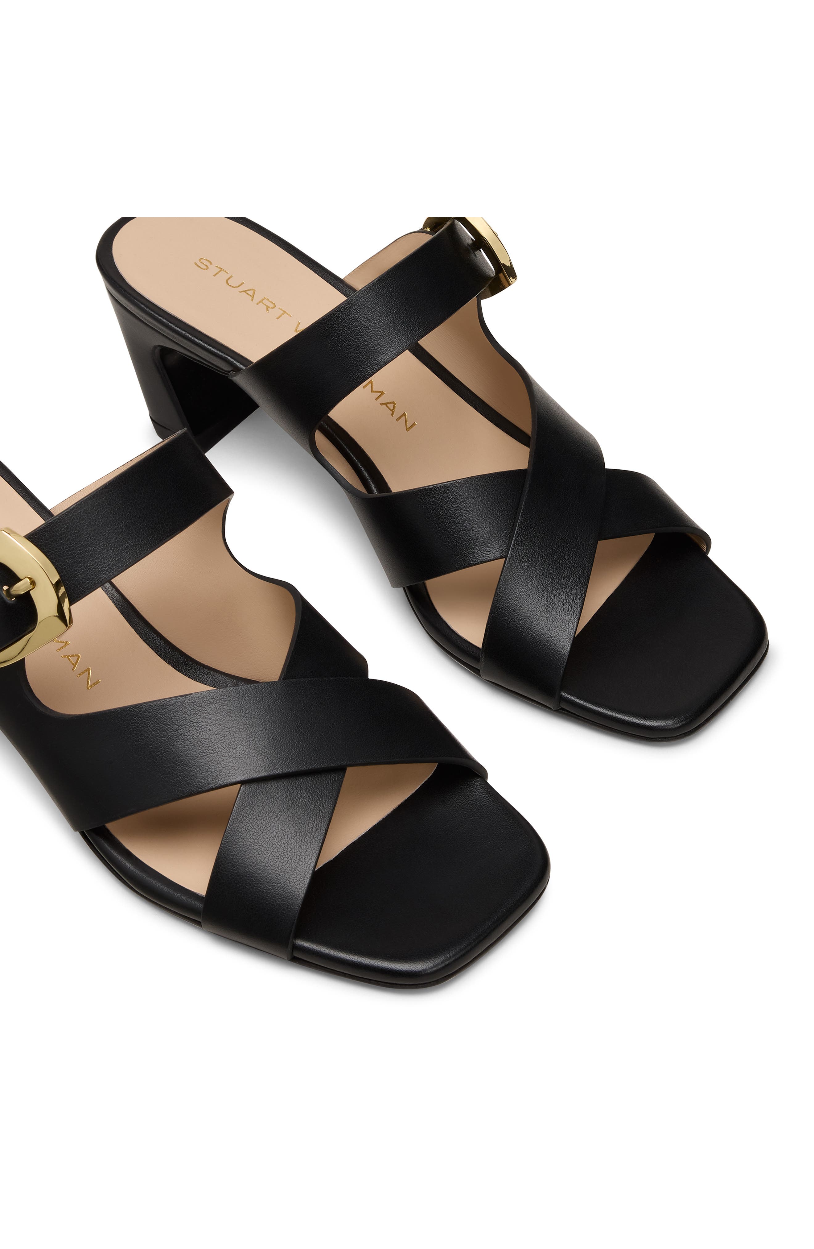 Stuart Weitzman Sai Slide 50, Alternate, color, Black