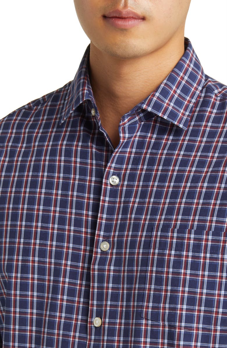 Peter Millar Sylvan Check Performance Poplin Button-Up Shirt, Alternate, color, 