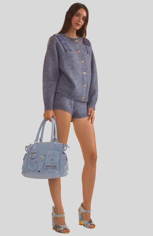 Cynthia Rowley Ivy Wool Cardigan In Denim