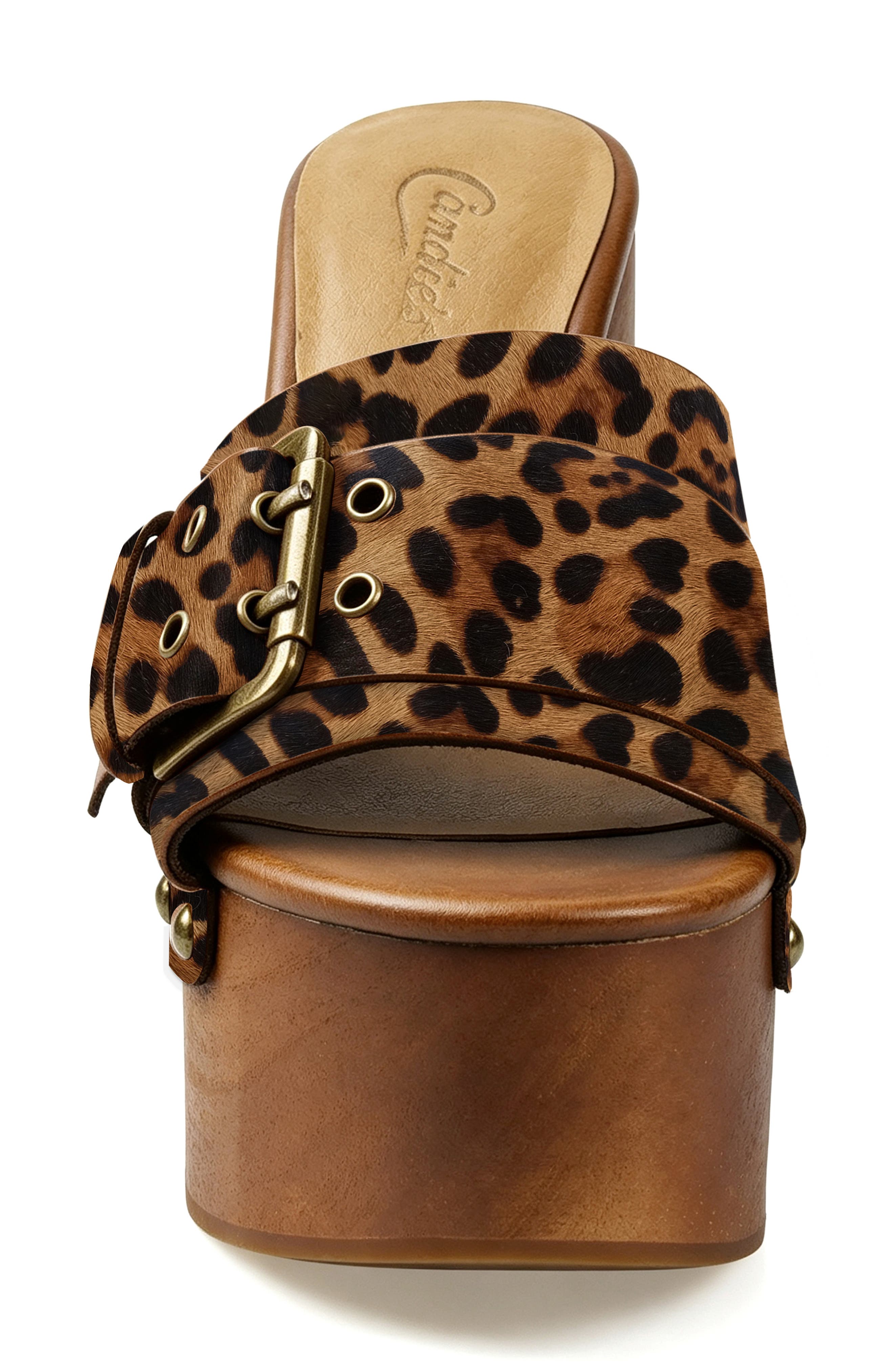 Crista Platform Slide Sandal, Alternate, color, LEOPARD