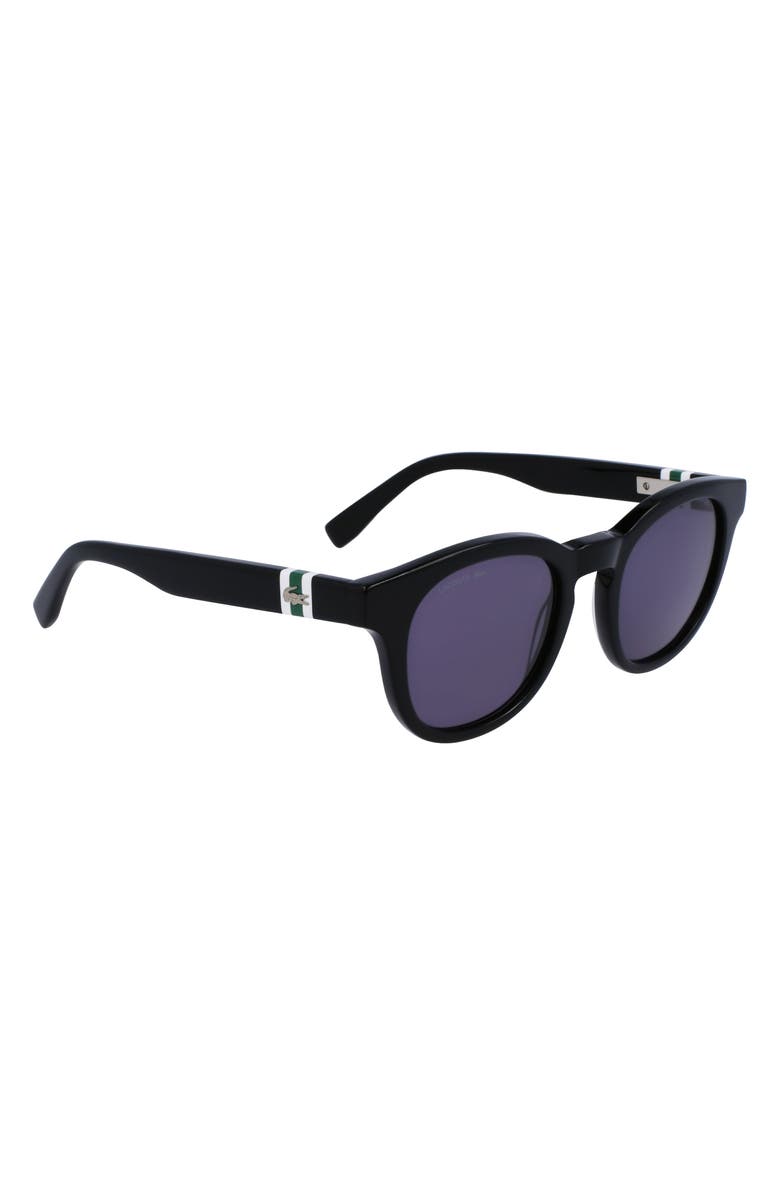 Lacoste 49mm Oval Sunglasses, Alternate, color, Black