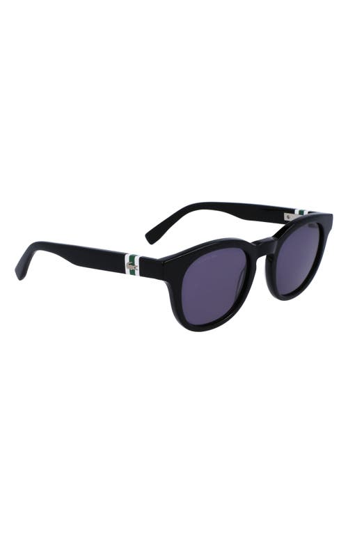 Lacoste Round-frame Sunglasses In Black