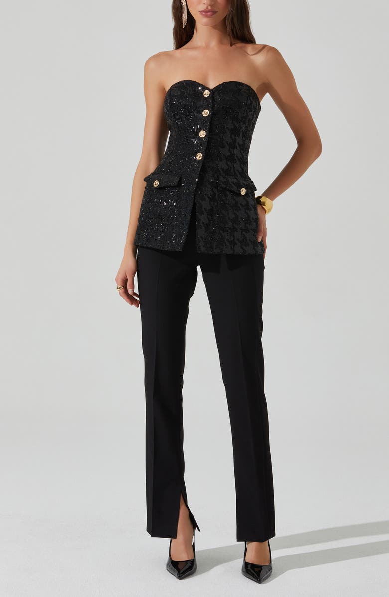 ASTR the Label Milani Strapless Sequin Top, Alternate, color, Black
