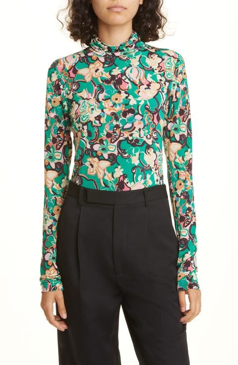James Floral Print Turtleneck Top