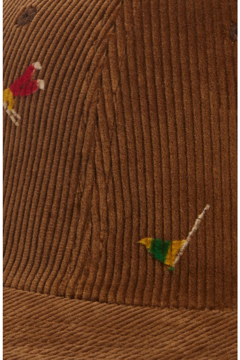 Skier Print Corduroy Baseball Cap, Alternate, color, GOLDEN BROWN 26