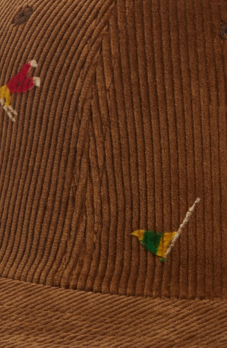 BEAMS Skier Print Corduroy Baseball Cap, Alternate, color, 