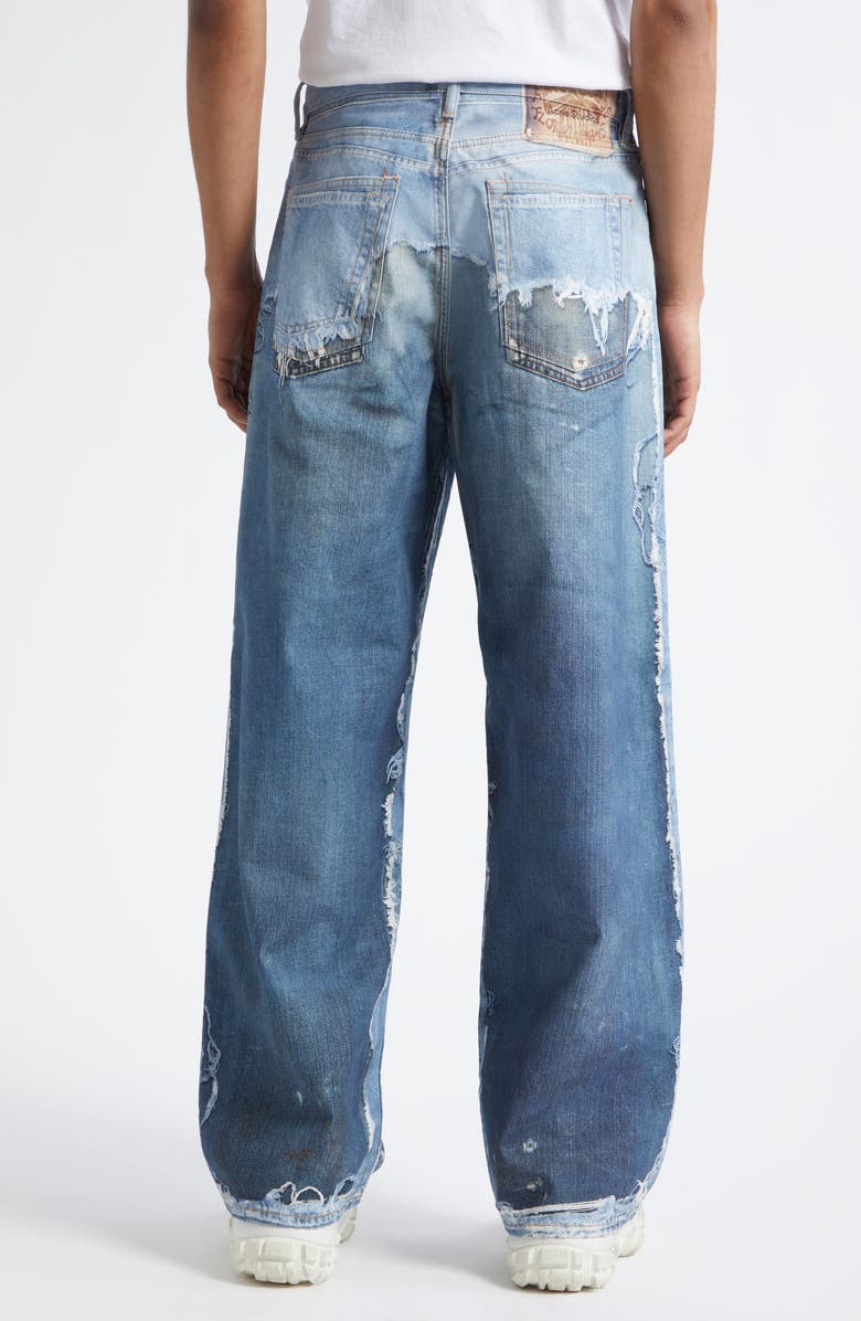 Acne Studios 1981 Trompe l'Oeil Wide Leg Jeans, Alternate, color, Mid Blue