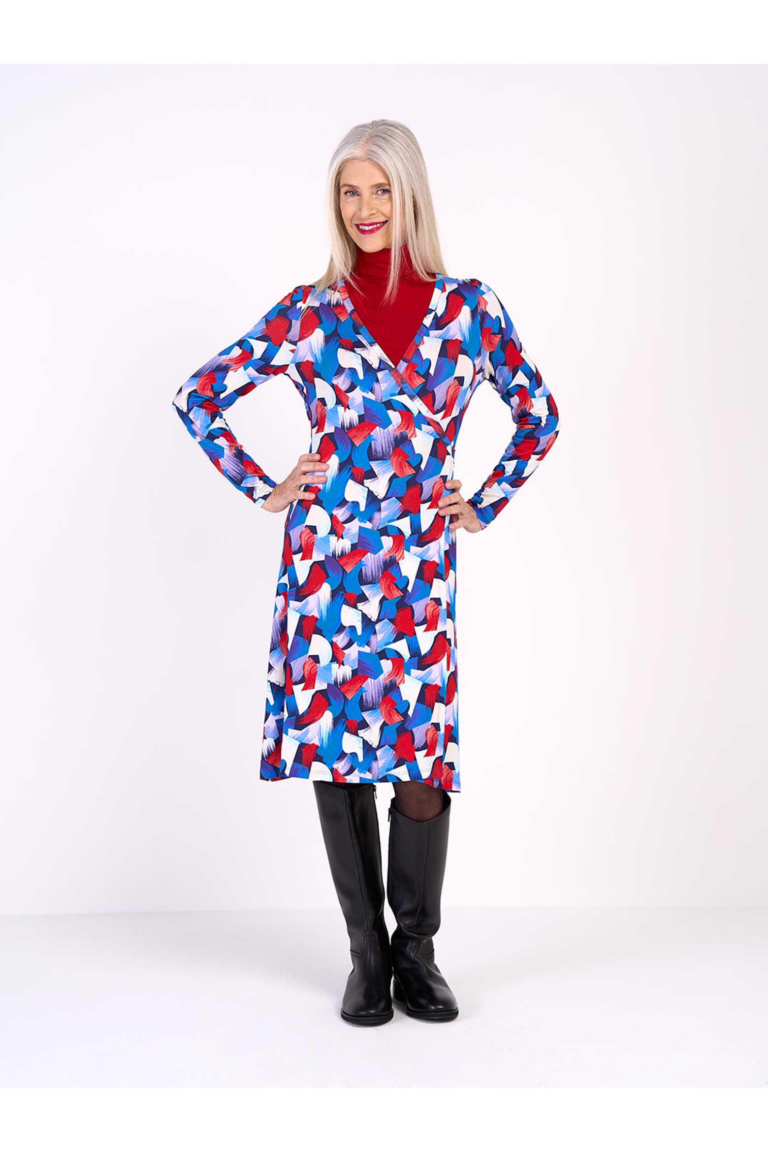 Embossed Wrapper Kettlewell Long Sleeve Printed Wrap Dress (Women) | Nordstrom