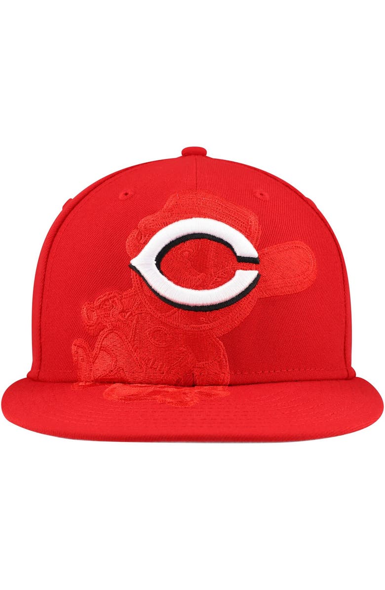 New Era Men's New Era Red Cincinnati Reds Shadow Logo 59FIFTY Fitted Hat, Alternate, color, Red
