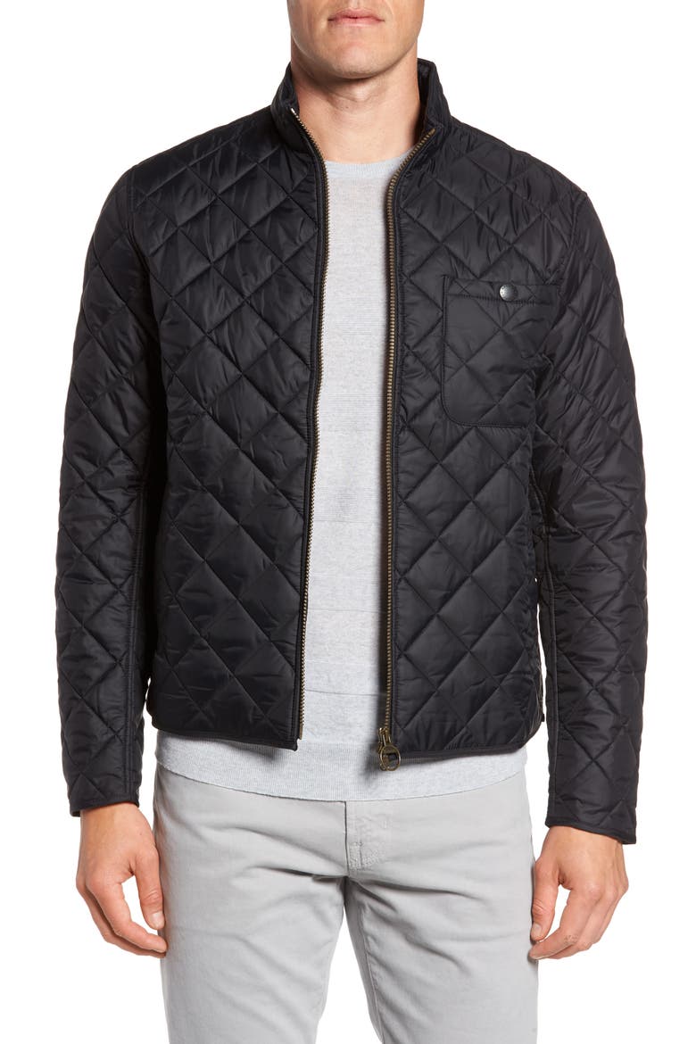 Pod Regular Fit Quilted Jacket, Main, color, BLACK