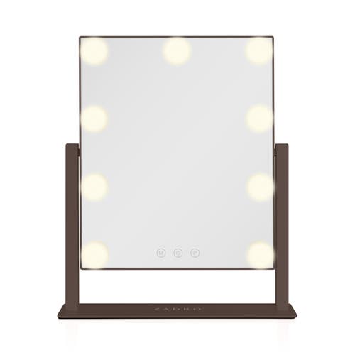 Zadro Small Vertical Hollywood Makeup Mirror With Lights In Chocolate