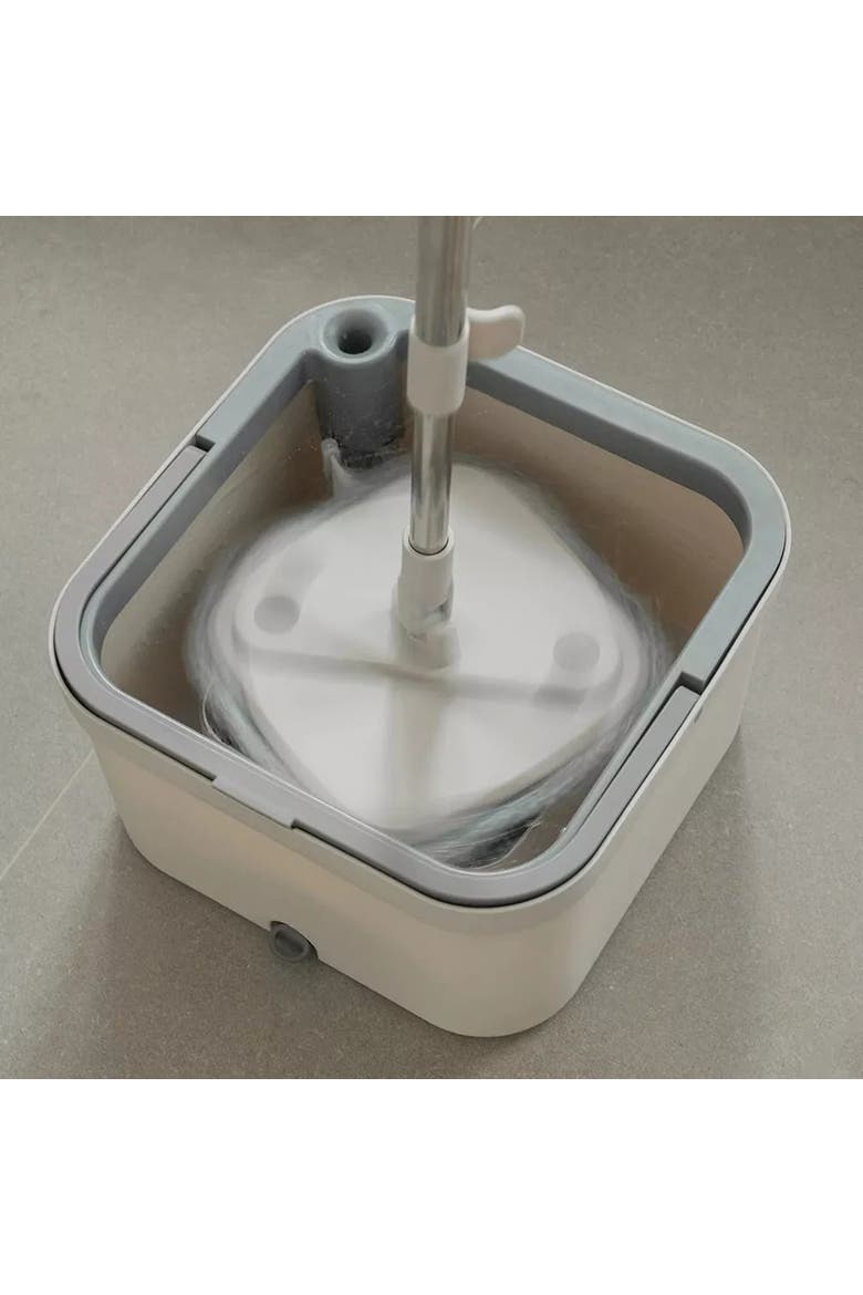 Rotating Stainless Steel Spin Mop with Separation Bucket, Alternate, color, White