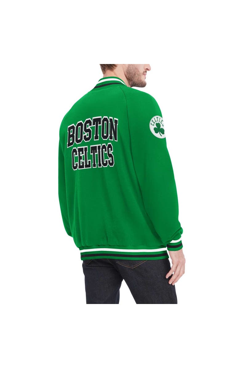 TOMMY JEANS Men's Tommy Jeans Kelly Green Boston Celtics Dane Raglan Full-Snap Varsity Jacket, Alternate, color, 