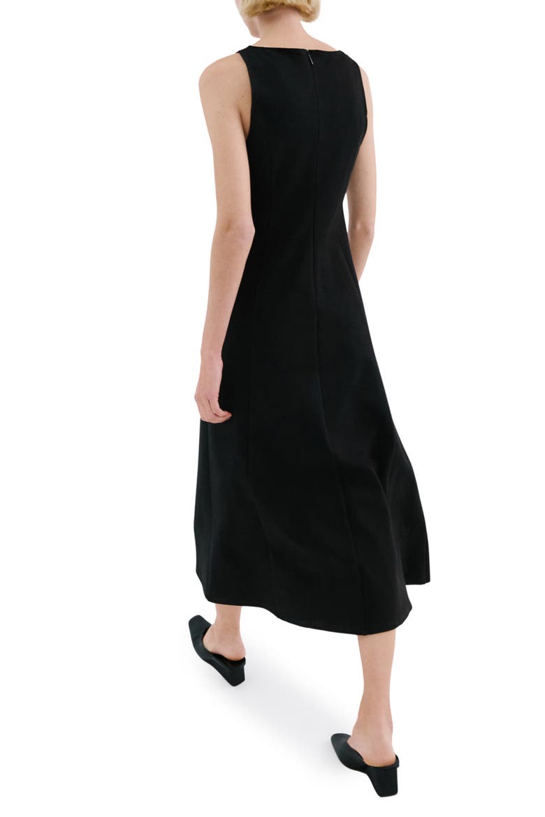 Sleeveless Midi Dress, Alternate, color, BLACK