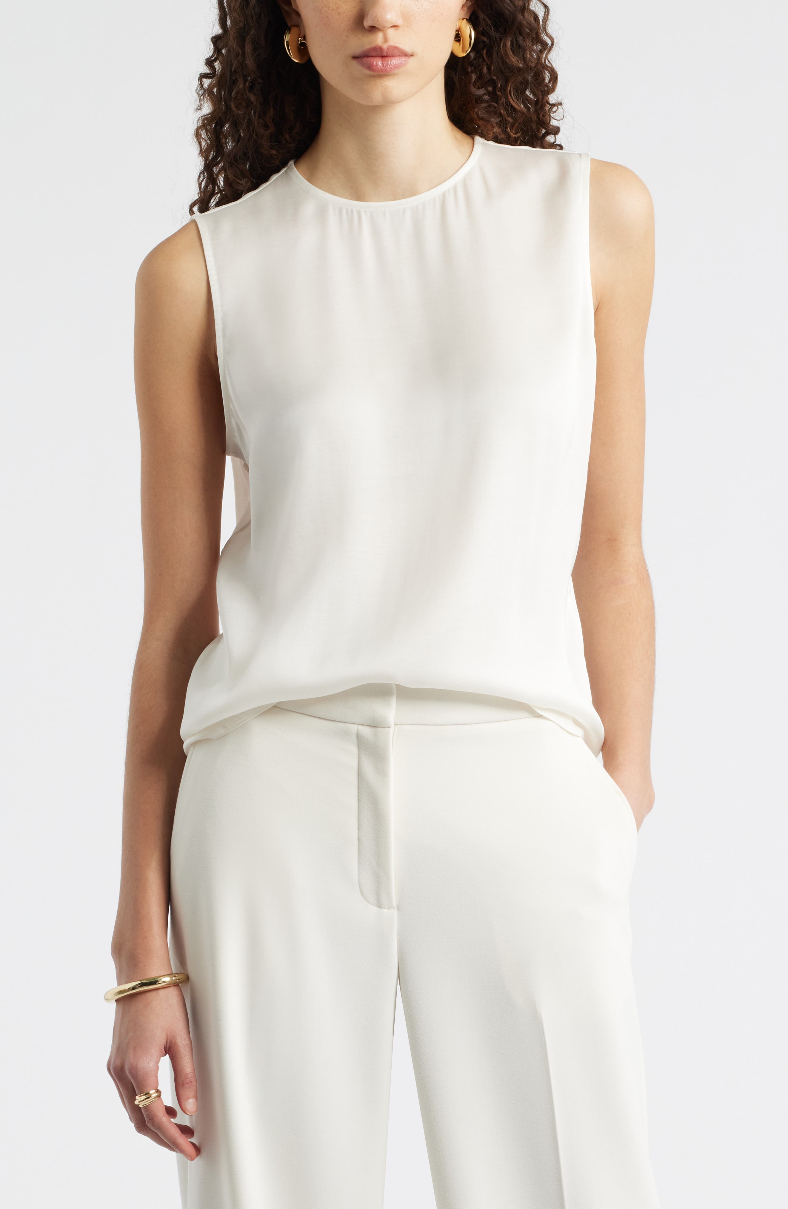 Satin Scoop Neck Tank - image 5