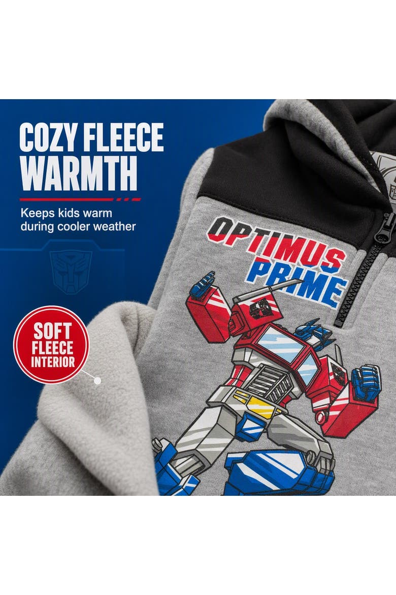 Fleece Hooded Sweatshirt (toddler, Little Kid & Big Kid), Alternate, color, Optimus Prime Grey