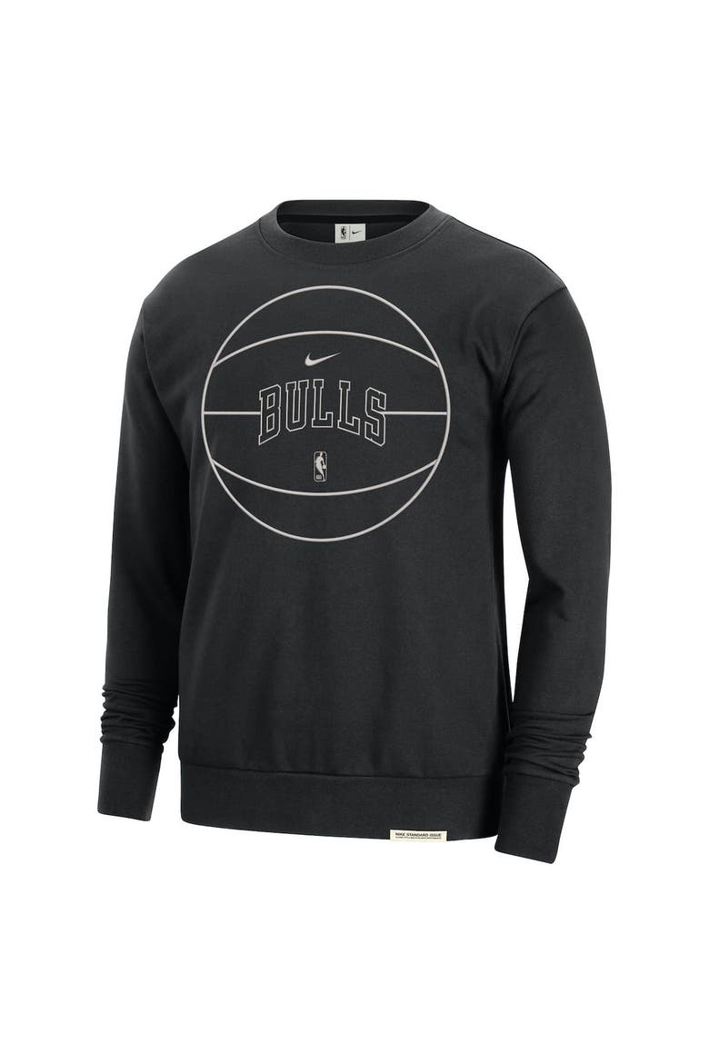 Men's Nike Black Chicago Bulls 2023/24 Authentic Standard Issue Travel Performance Pullover Sweatshirt, Alternate, color, Black