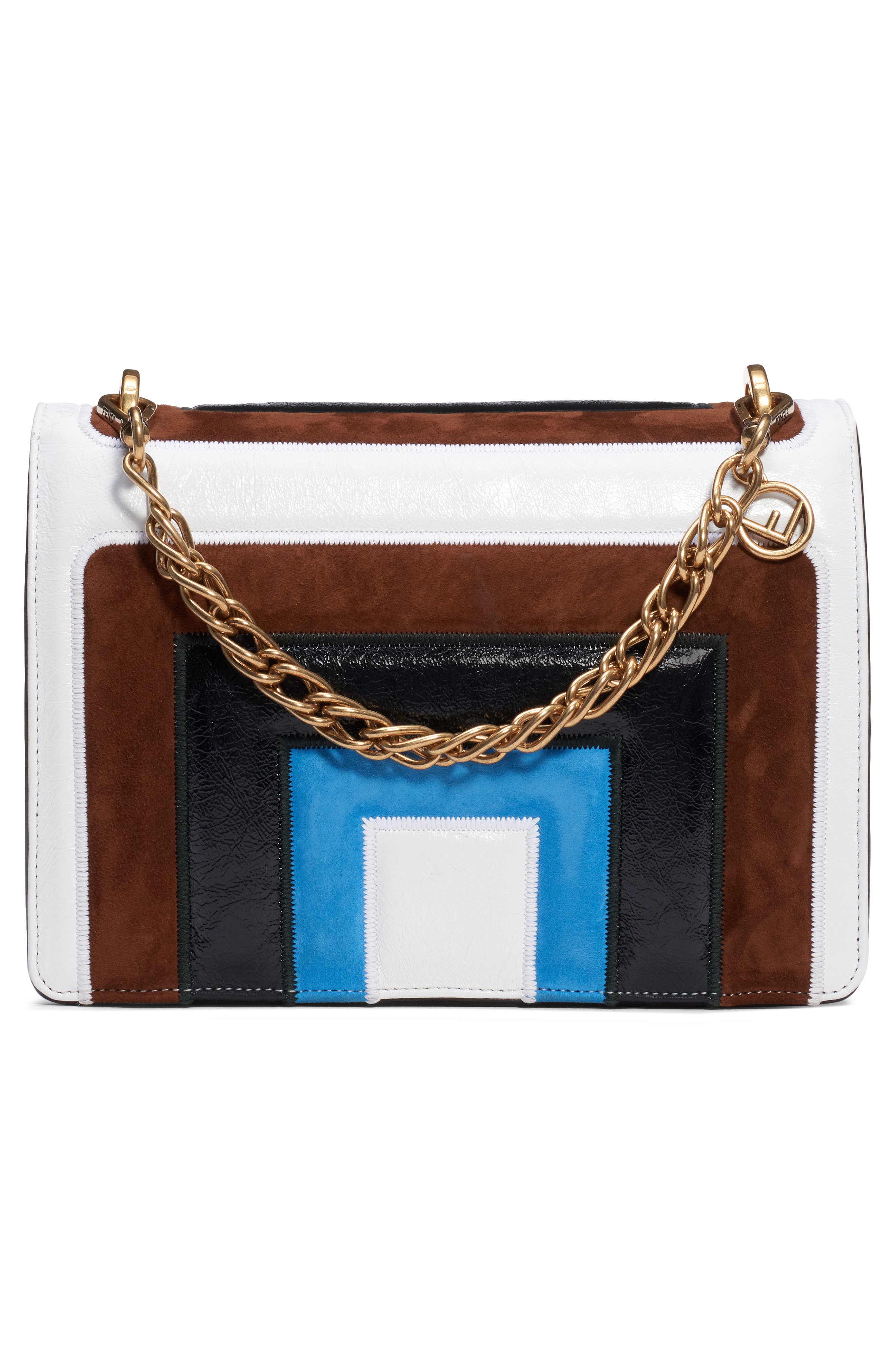 Fendi Kan U Colorblock Lambskin Shoulder Bag, Alternate, color, 