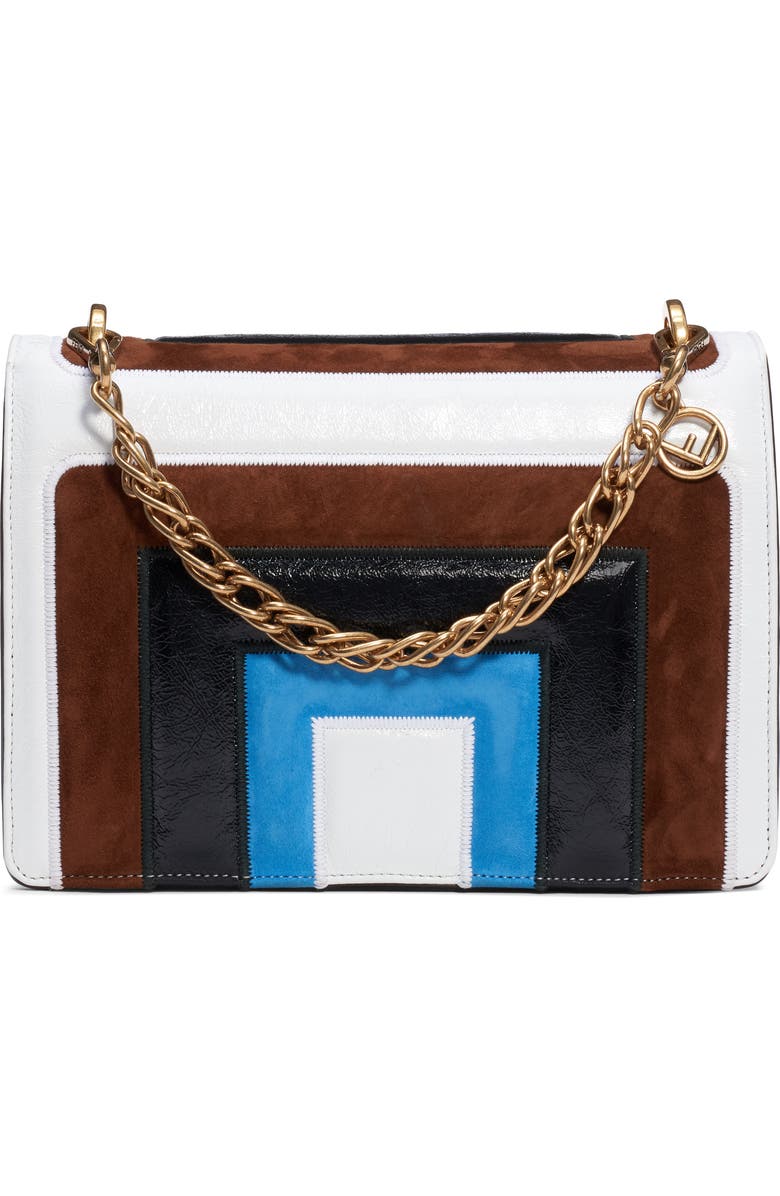 Fendi Kan U Colorblock Lambskin Shoulder Bag, Alternate, color,