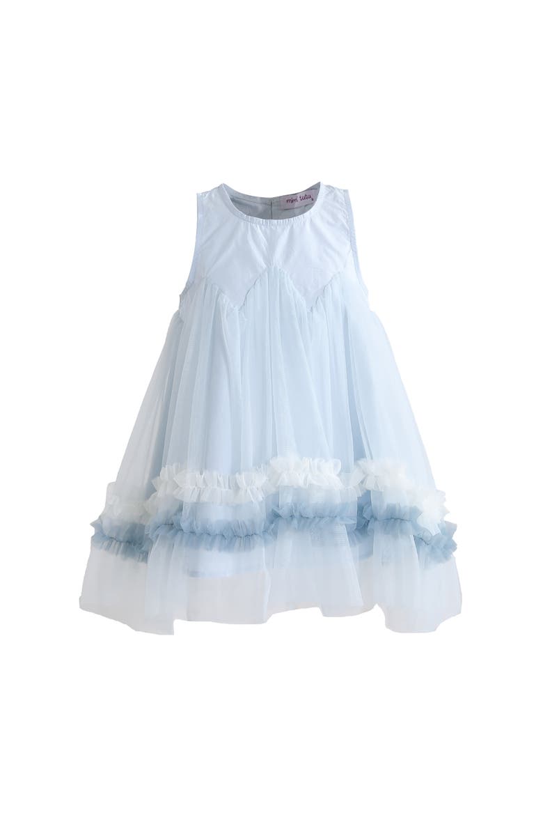 Rosabella Ruffle Tulle Dress, Main, color, Blue