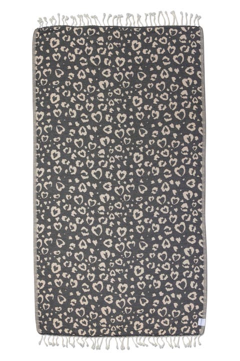 Leopard Heart Organic Turkish Towel