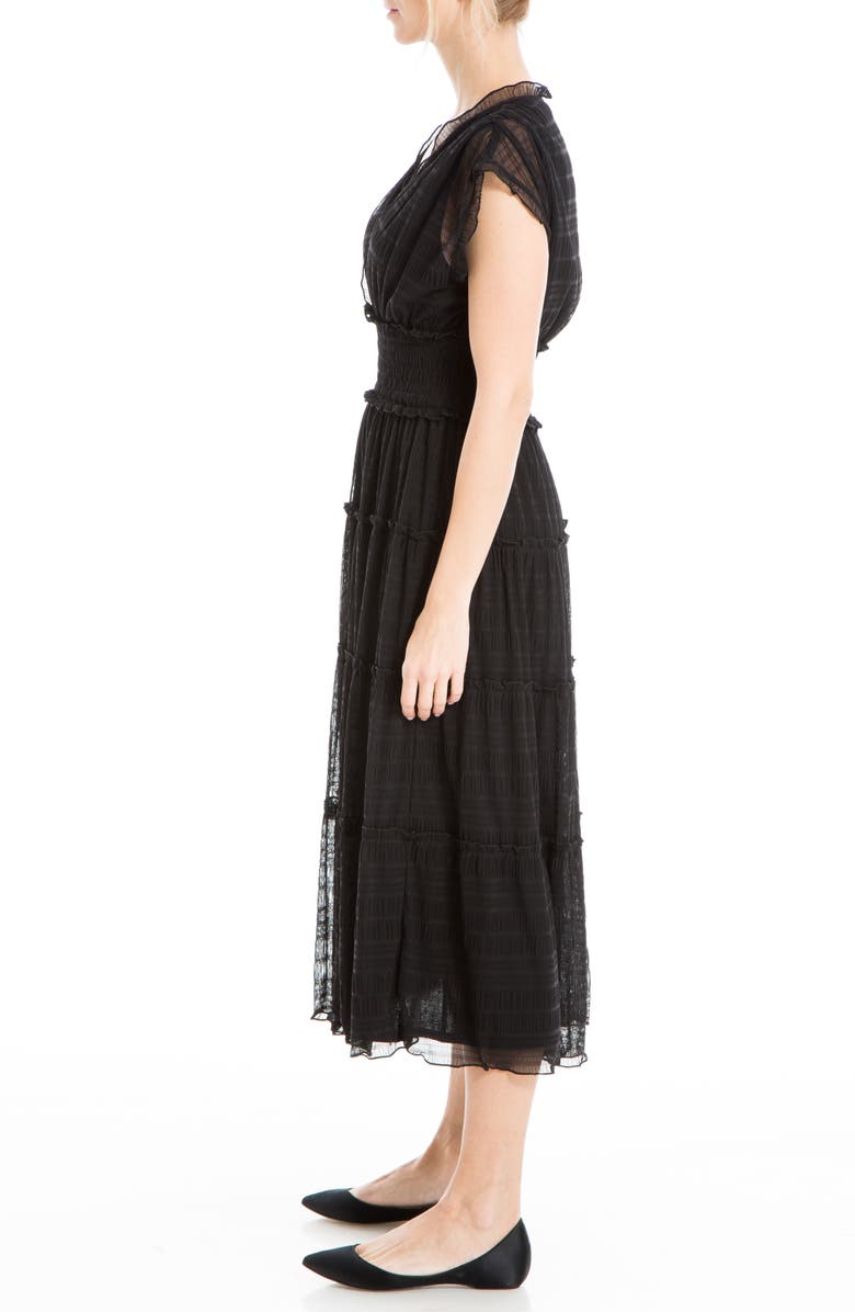 MAX STUDIO Cap Sleeve Pocket Midi Dress