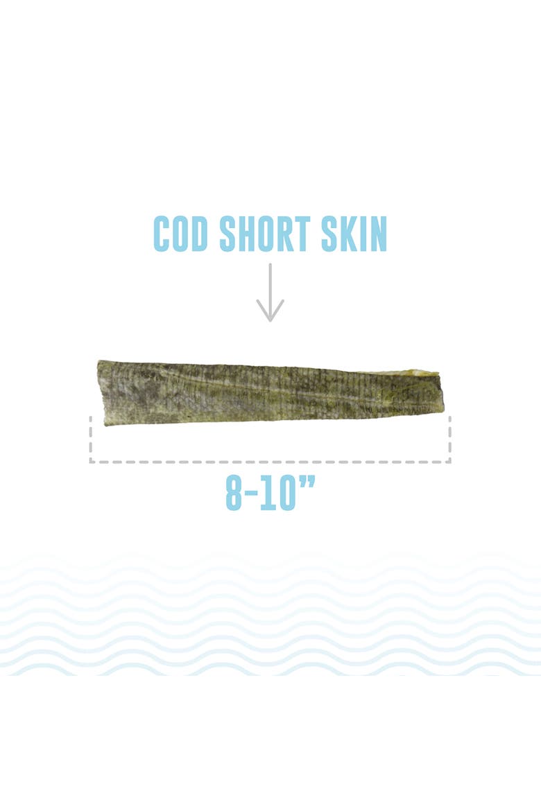 Cod Short Skins 3 Pack - Dog Treat Chews, 8-10" Strips Pet Snack, Alternate, color, Multicolored