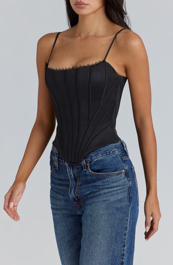 HOUSE OF CB Cadie Satin Corset Top | Nordstrom