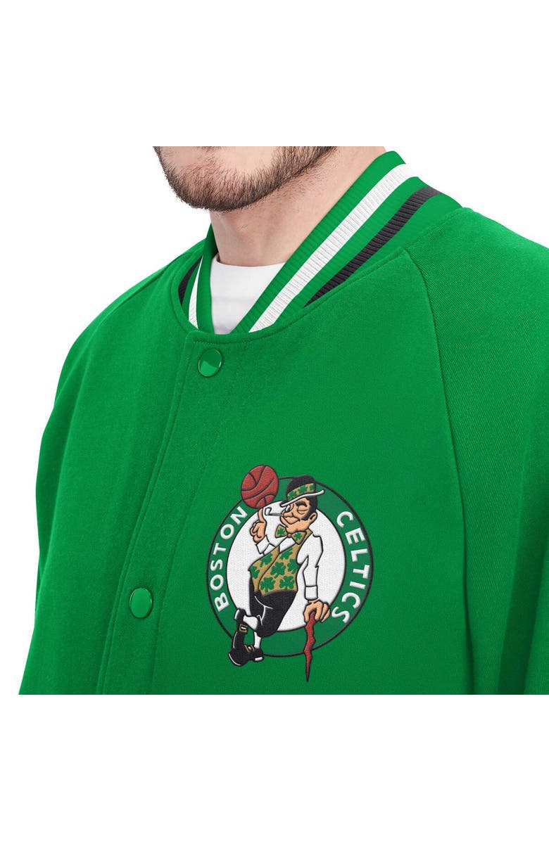 TOMMY JEANS Men's Tommy Jeans Kelly Green Boston Celtics Dane Raglan Full-Snap Varsity Jacket, Alternate, color, 
