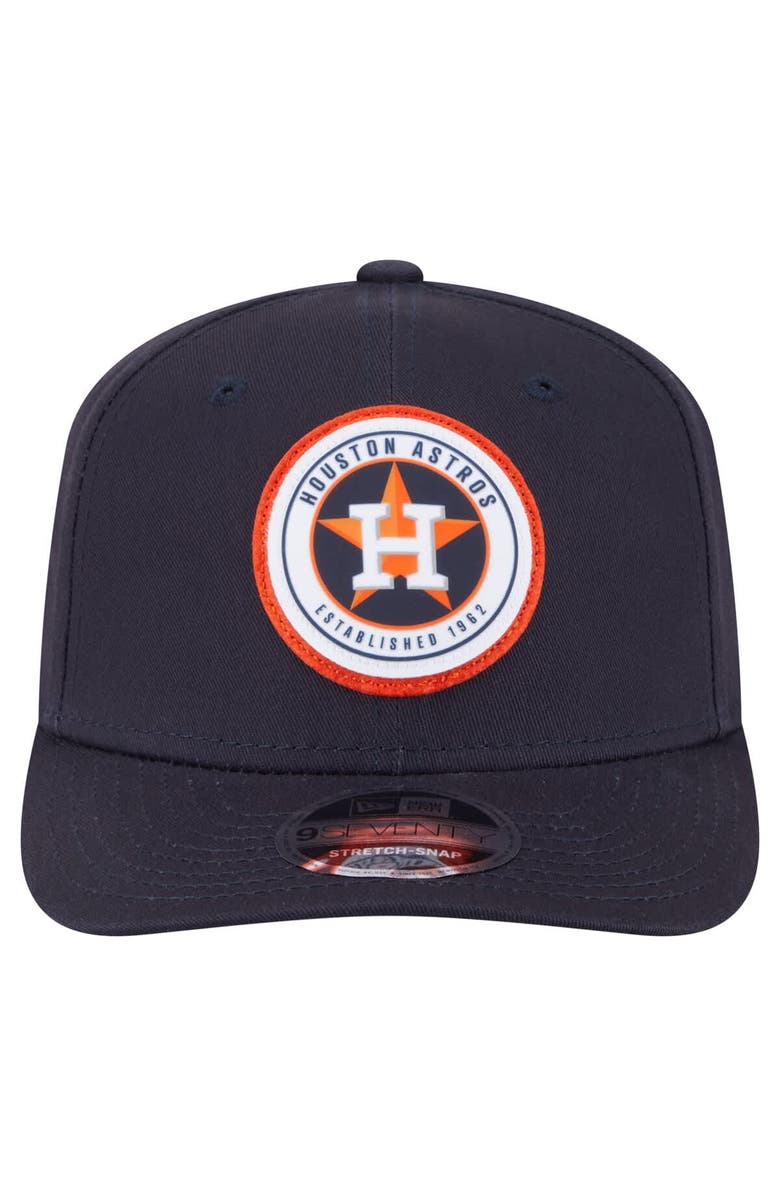New Era Men's New Era Navy Houston Astros Circle Patch 9SEVENTY Stretch-Snap Hat, Alternate, color, Navy