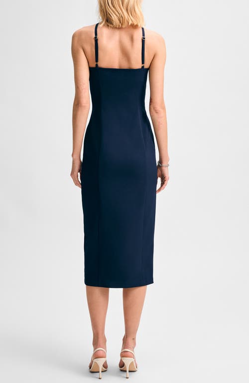 Isaac Mizrahi New York Rosette Cocktail Dress In Navy