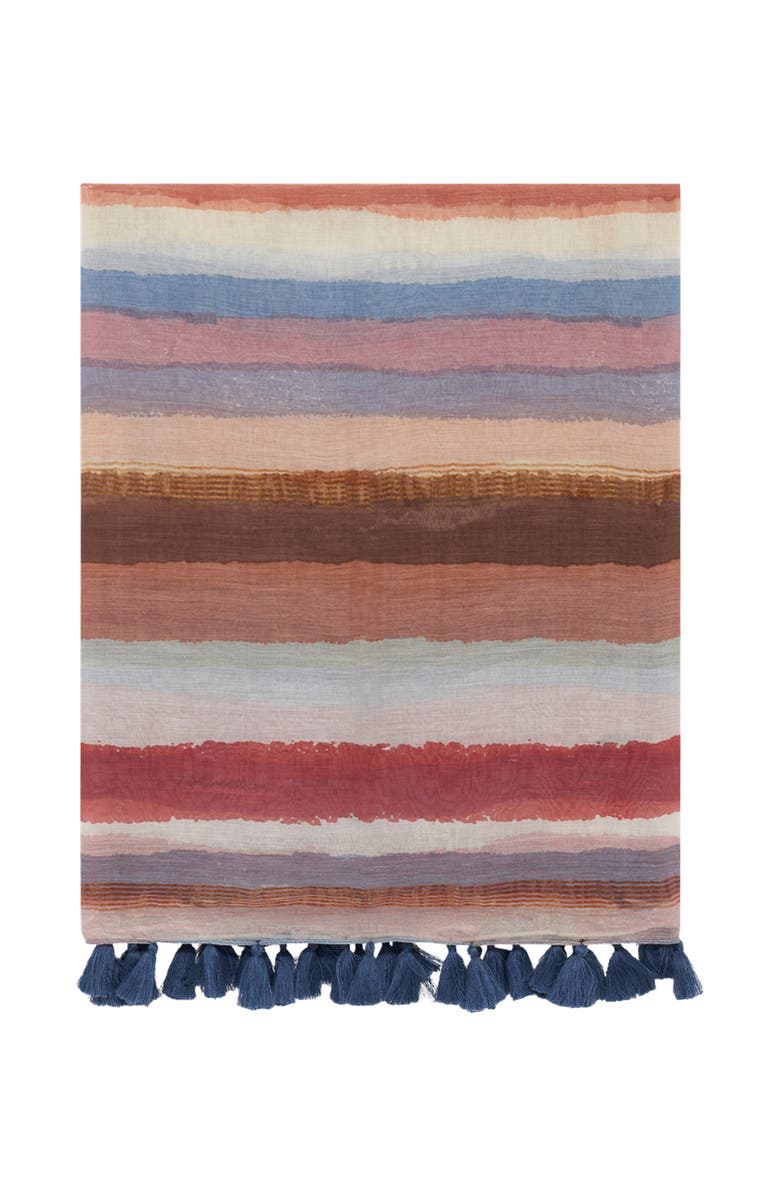 22535459 Striped Lightweight Scarf, Main, color, Coral