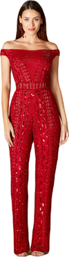 LARA New York Beaded Off Shoulder Jumpsuit
