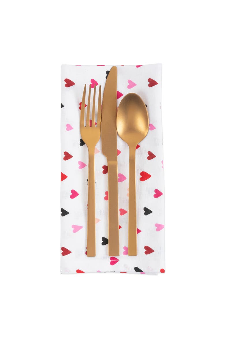 Confetti Hearts Print Napkin Set/6, Alternate, color, Confetti Hearts