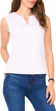 Halogen® Seamed Notch Neck Ponte Shell