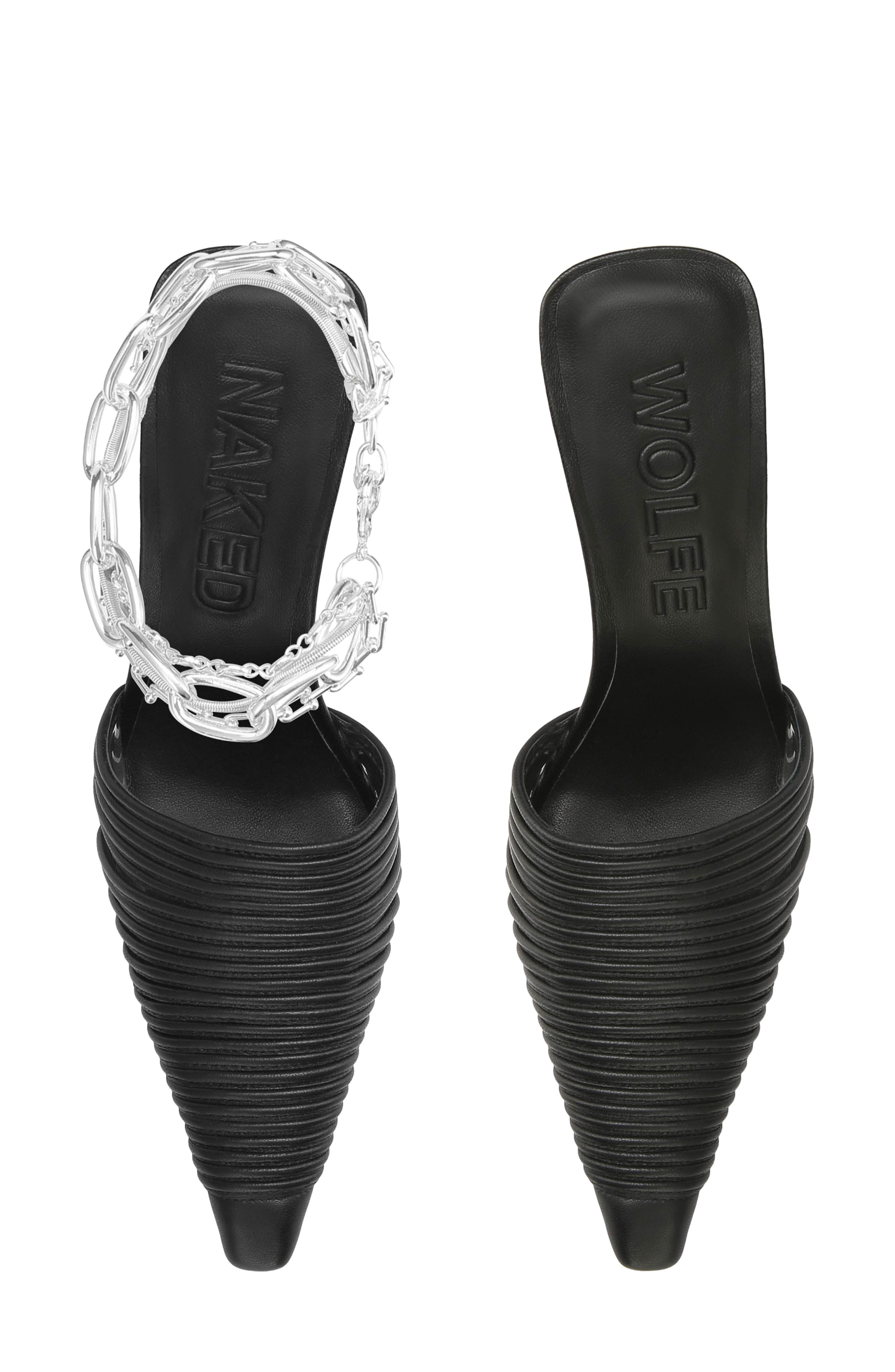 Naked Wolfe Chromed Pointed Toe Mule, Alternate, color, 