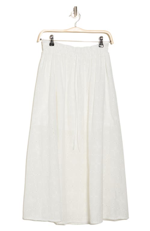 Blu Pepper Eyelet Maxi Skirt In White