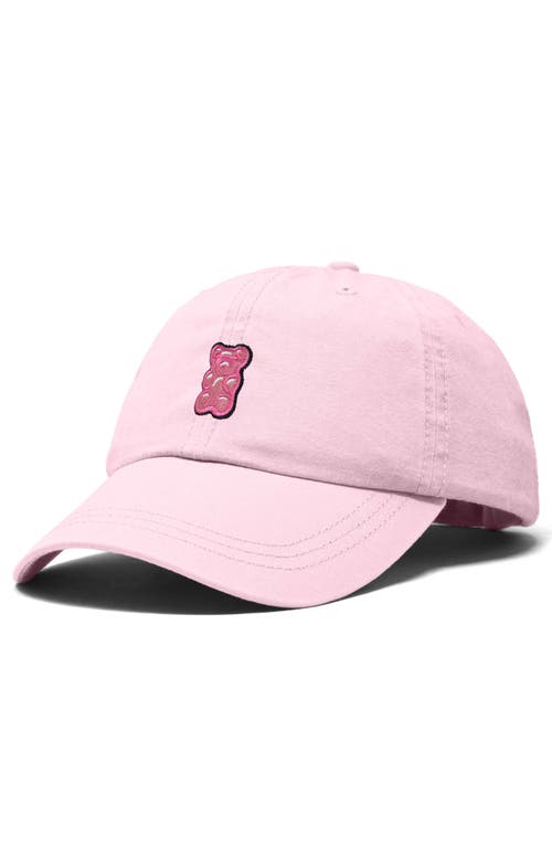 Dalix Pink Gummy Embroidered Casual Cap In Washed Pink