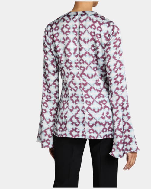 SANTORELLI SANTORELLI SYDNEY LONG SLEEVE BUTTON DOWN BLOUSE WITH RUFFLES