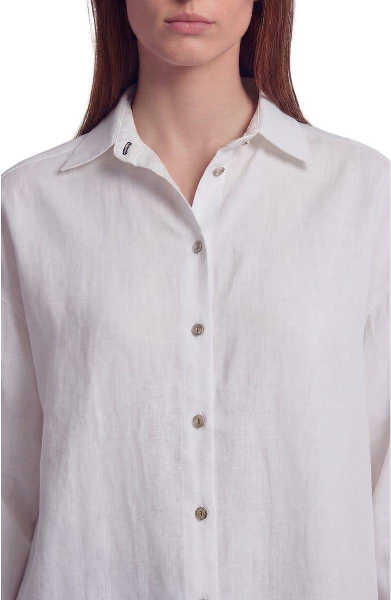 Lords of Harlech Womens Long Sleeve Linen Shirt, Alternate, color, White